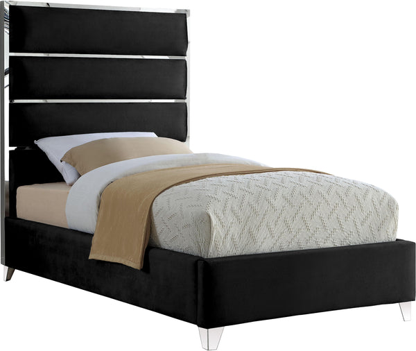 Zuma Black Velvet Twin Bed image