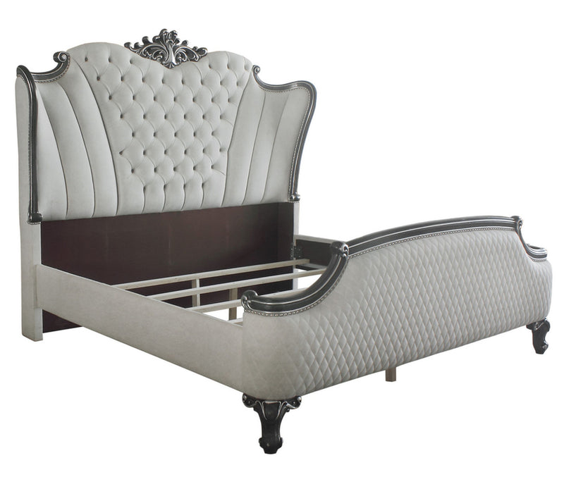 Acme Furniture House Delphine King Upholstered Panel Bed in Charcoal 28827EK image